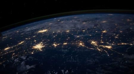 The earth from above at night