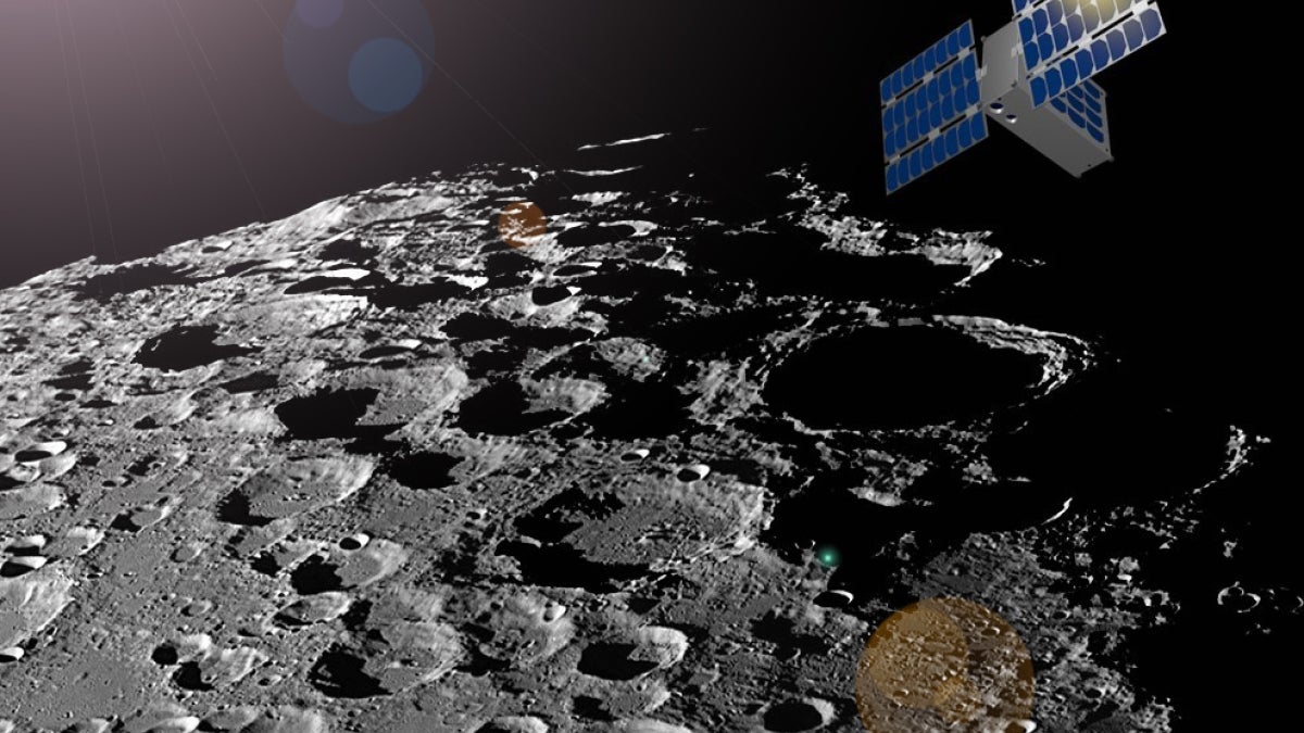 Lunar surface with craters shown